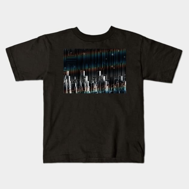 Abstract city silhouettes Kids T-Shirt by rolffimages